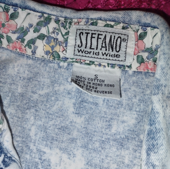 Bundle-Acid wash crop top with denim look dress. Size Large - Picture 5 of 8